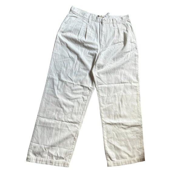 Madewell Baggy Straight Jeans NWT Sz 32 White Pleated Front High Waisted - Picture 4 of 8